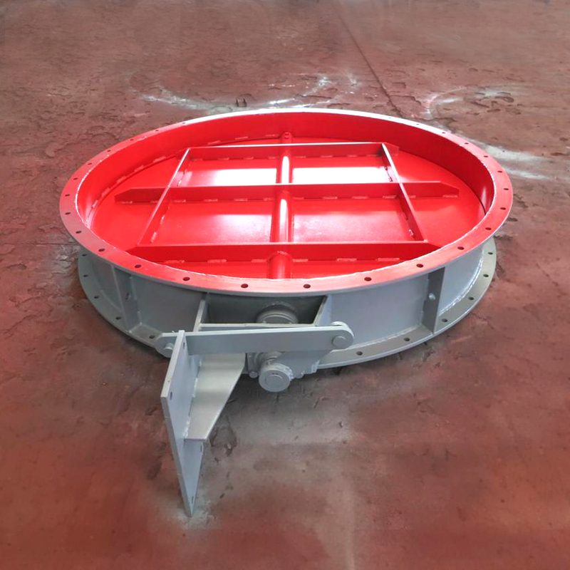 A red circular metal plate with a central hole, utilized in high-temperature butterfly valve systems for optimal performance.