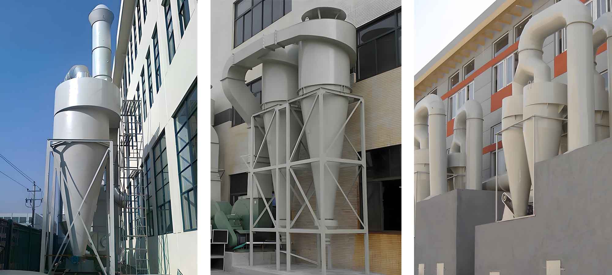 The actual application scenario of the whirlwind dust collector is displayed, and its industrial characteristics are displayed