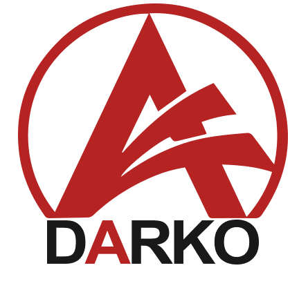 El logotipo de Darko presenta un diseño atrevido, que representa la calidad y la innovación.