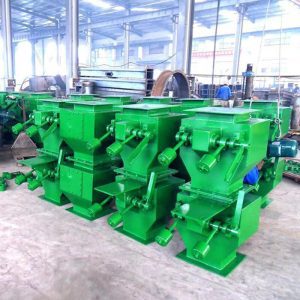 A row of Electric Rectangular Lock Air Dump Ash Valves stands out in vibrant green, showcasing their sturdy design for efficient ash management.